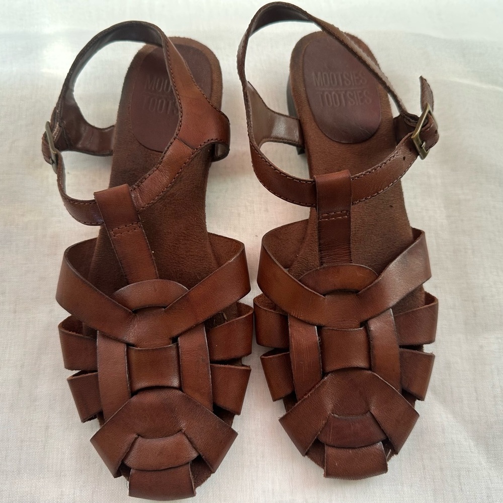 Mootsies Tootsies Brown Strappy Sandals soez 6 1/2 #5